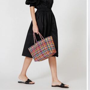 Dragon Diffusion Woven Leather Flower Multi Tote Bag